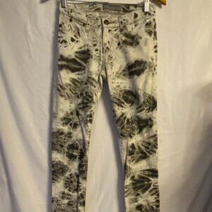 Rock & Republic Jeans Berlin White Gray Tie-Dyed Very Good Condition Size 4 M